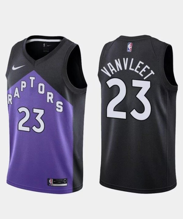 Regata NBA Toronto Raptors Earned Edition Nike Swingman Authentic VanVleet 23 - Roxa e Preta