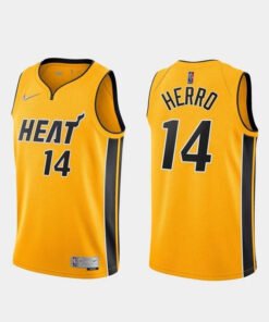 Regata NBA Miami Heat Edition 20/21 Nike Authentic Herro 14 - Amarela