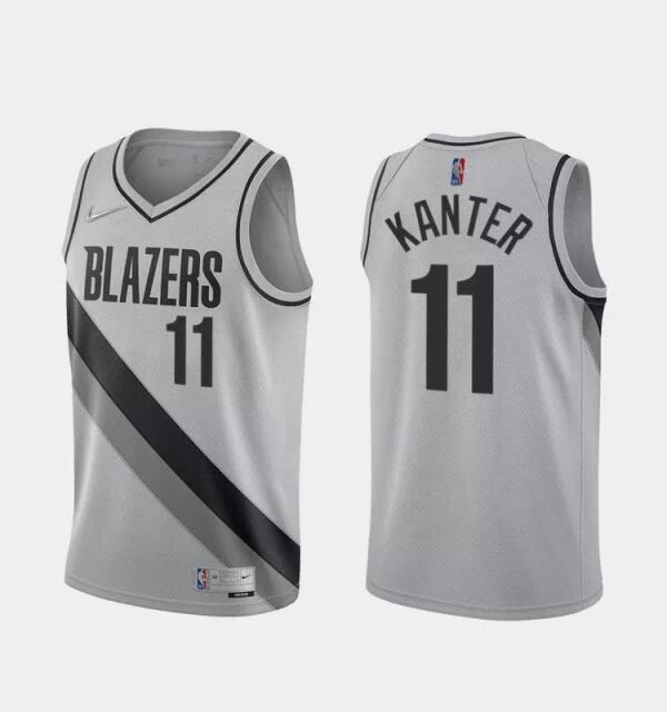 Regata NBA Portland Trail Blazers City Edition 20/21 Nike Authentic Swingman Kanter 11 - Branca