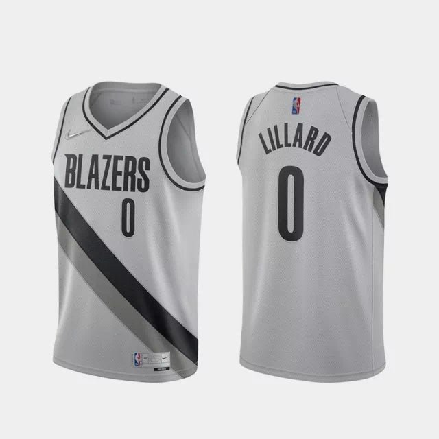 Regata NBA Portland Trail Blazers City Edition 20/21 Nike Authentic Swingman Lillard 0 - Branca