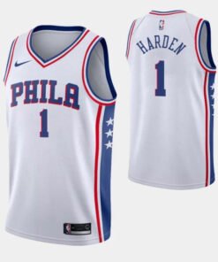 Regata NBA Philadelphia 76ers Nike Authentic Harden 1 - Branca